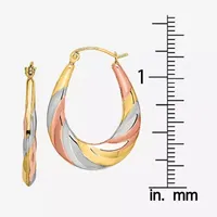 10K Gold 27mm Oval Hoop Earrings