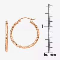 14K Rose Gold 25mm Round Hoop Earrings