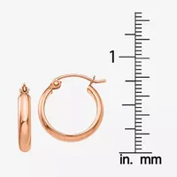 14K Rose Gold 15mm Round Hoop Earrings