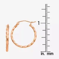 14K Rose Gold 22mm Round Hoop Earrings