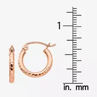 14K Rose Gold 13mm Round Hoop Earrings