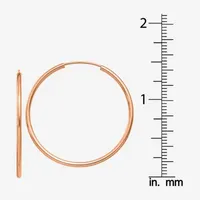 14K Rose Gold 33mm Round Hoop Earrings