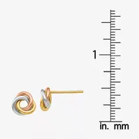 14K Tri-Color Gold 8mm Knot Stud Earrings