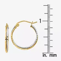 14K Two Tone Gold 20mm Round Hoop Earrings