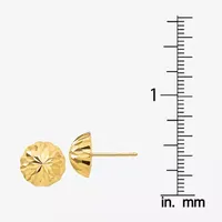 14K Gold 9.5mm Round Stud Earrings