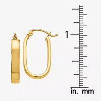 14K Gold 8mm Oval Hoop Earrings