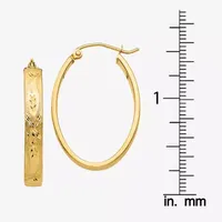 14K Gold 19mm Oval Hoop Earrings