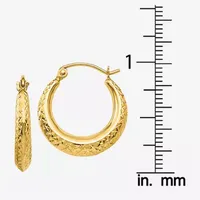 14K Gold 19mm Round Hoop Earrings