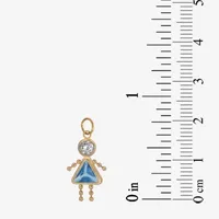 10K Gold March Birthstone Babies Girl Charm