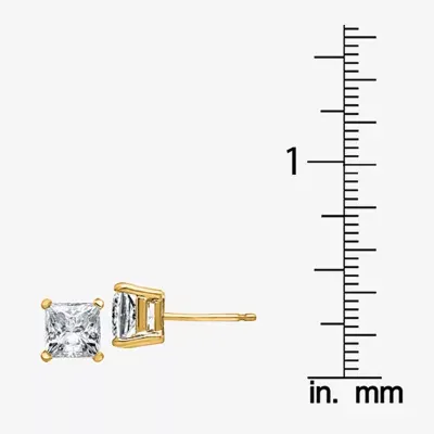 1 3/4 CT. T.W. White Moissanite 14K Gold 5.5mm Square Stud Earrings