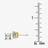 1 3/4 CT. T.W. White Moissanite 14K Gold 5.5mm Square Stud Earrings