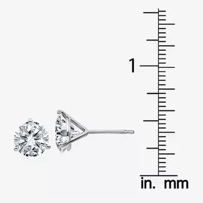 2 1/3 CT. T.W. White Moissanite 14K Gold 7mm Round Stud Earrings