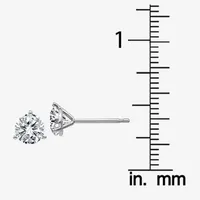 7/8 CT. T.W. White Moissanite 14K White Gold 5mm Round Stud Earrings