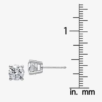 1 1/2 CT. T.W. White Moissanite 14K Gold 6mm Round Stud Earrings