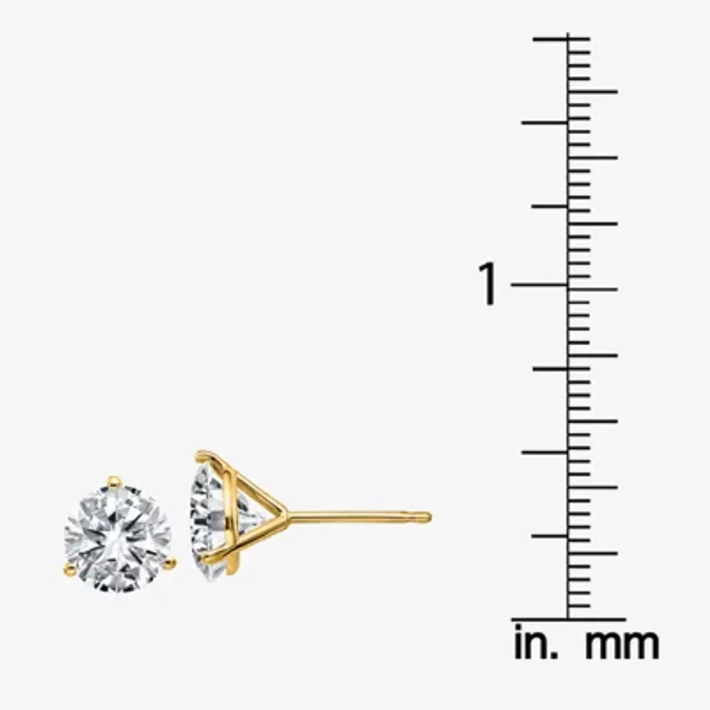 2 1/3 CT. T.W. White Moissanite 14K Gold 7mm Round Stud Earrings