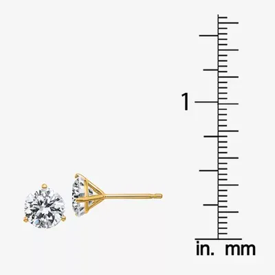 1 7/8 CT. T.W. White Moissanite 14K Gold 6.5mm Round Stud Earrings