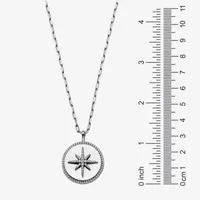 Paris 1901 By Charles Garnier Womens White Cubic Zirconia Sterling Silver Round Star Pendant Necklace