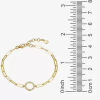 Paris 1901 By Charles Garnier 18K Gold Over Silver Inch Solid Paperclip Link Bracelet