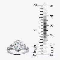 DiamonArt® Womens CT. T.W. White Cubic Zirconia Sterling Silver Engagement Ring