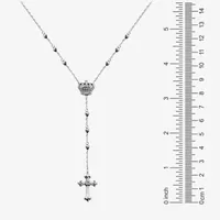 DiamonArt® Womens White Cubic Zirconia Sterling Silver Cross Y Necklace