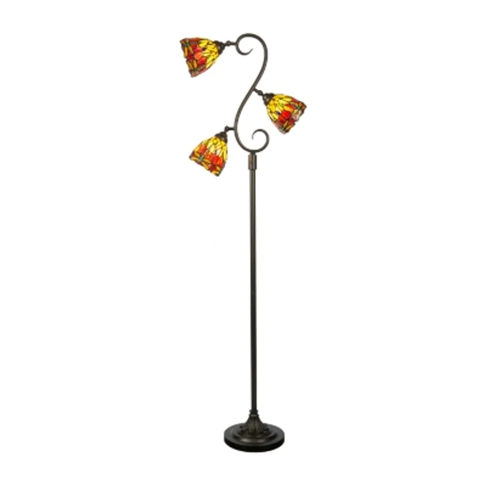 Dale Tiffany Amara 3-Light Glass Floor Lamp