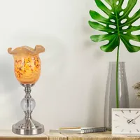 Dale Tiffany Beige Speckle Art Glass Accent Desk Lamp