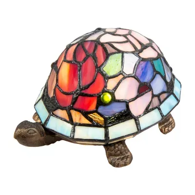 Dale Tiffany Toto Turtle Floral Accent Desk Lamp