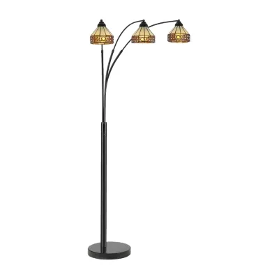 Dale Tiffany Sareen Arc 3-Light Glass Floor Lamp