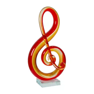 Dale Tiffany Red Clef Art Glass Sculpture Christmas Figurine