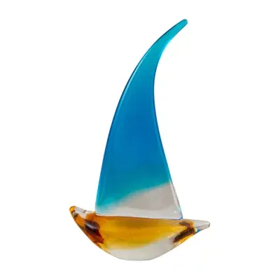 Dale Tiffany Kona Art Glass Sail Boat Christmas Figurine
