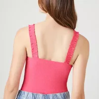 Forever 21 Womens Straight Neck Sleeveless Bodysuit Juniors
