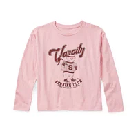 Thereabouts Little & Big Girls Round Neck Long Sleeve Graphic T-Shirt