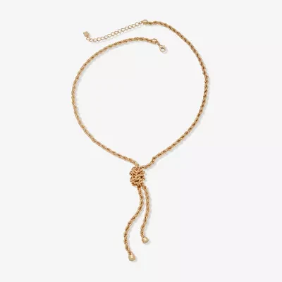 Worthington Gold Tone 24 Inch Rope Y Necklace