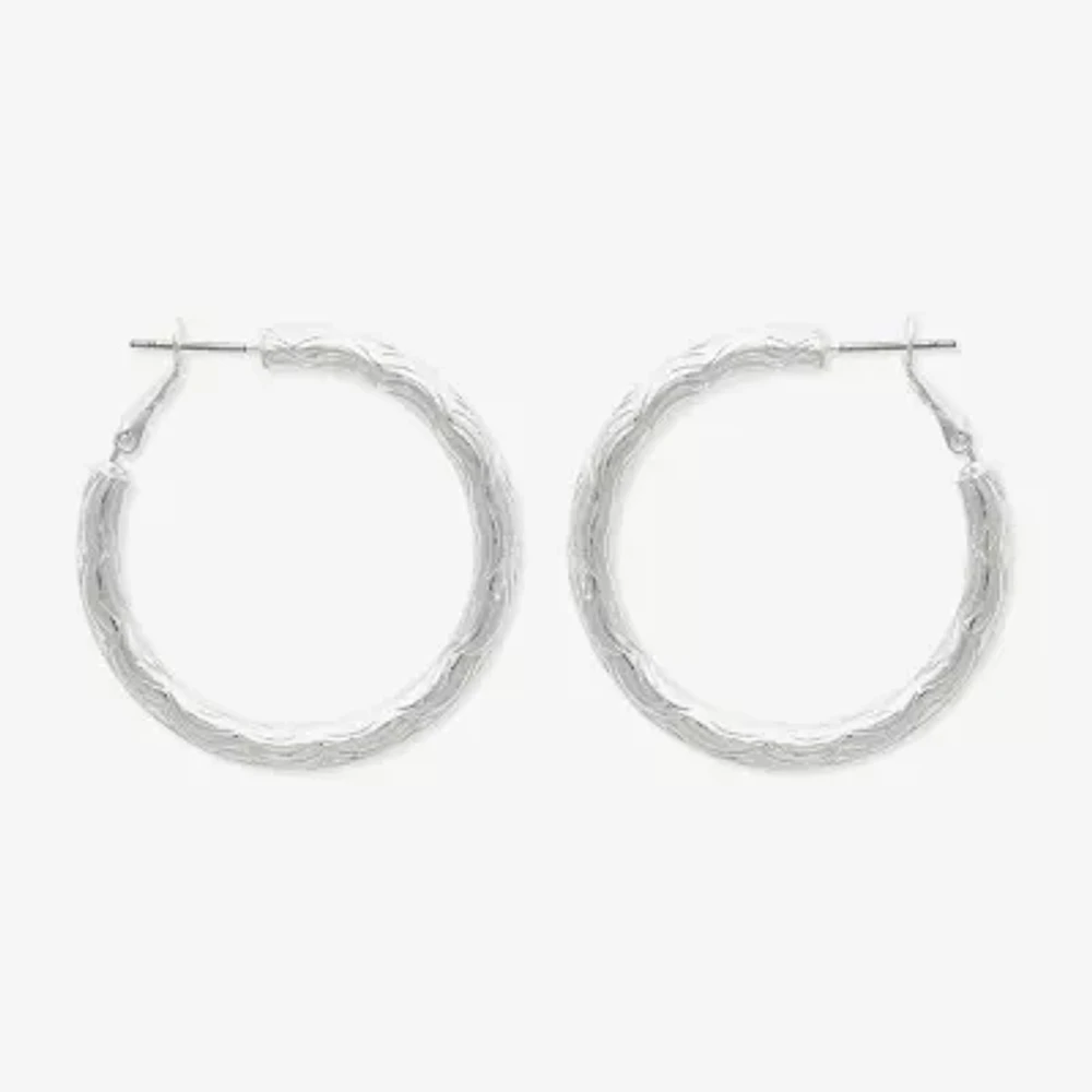 Bold Elements Silver Tone Hoop Earrings