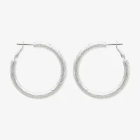 Bold Elements Silver Tone Hoop Earrings