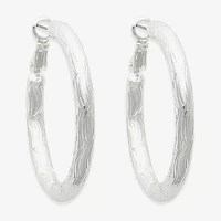 Bold Elements Silver Tone Hoop Earrings