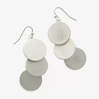 Bold Elements Silver Tone Stainless Steel Drop Earrings