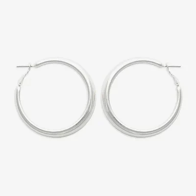 Bold Elements Silver Tone Hoop Earrings