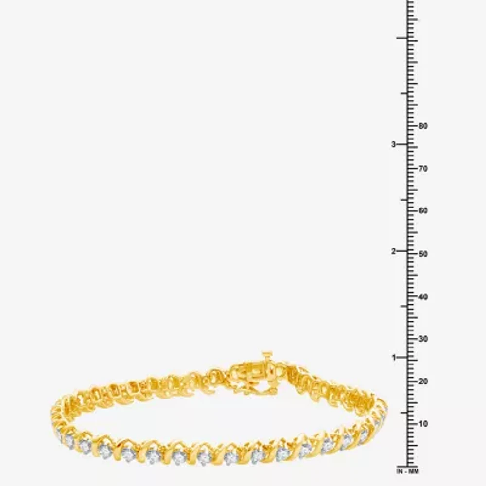 (H-I / Si2-I1) 4 CT. T.W. Lab Grown White Diamond 10K Gold 7.5 Inch Tennis Bracelet