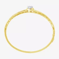 Diamond Blossom (G / Si2) 2 CT. T.W. Lab Grown White Diamond 10K Gold Flower Bangle Bracelet