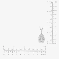 (G / Si2) Womens 2 CT. T.W. Lab Grown White Diamond 14K White Gold Pear Pendant Necklace