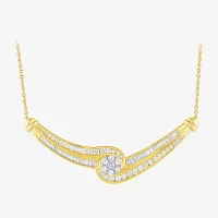 Diamond Blossom (G / Si2) Womens 2 CT. T.W. Lab Grown White Diamond 10K Gold Flower Pendant Necklace