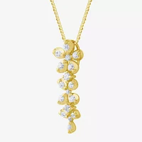 Diamond Blossom (G / Si2) Womens 1/2 CT. T.W. Lab Grown White Diamond 10K Gold Flower Pendant Necklace