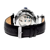 Heritor Automatic Ganzi Mens Leather Day&Date-Silver Watches