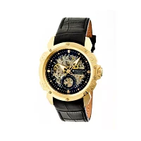 Heritor Automatic Carter Skeleton Dial Leather-Gold/Black Watches