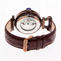 Heritor Automatic Ganzi Mens Leather Day&Date-Bronze/Silver Watches