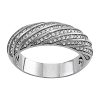 4MM 1/2 CT. T.W. Natural White Diamond Sterling Silver Band