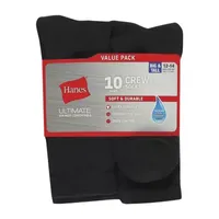 Hanes Ultimate 10 Pair Big and Tall Crew Socks Mens