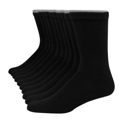 Hanes Ultimate 10 Pair Big and Tall Crew Socks Mens