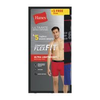 Hanes Ultimate Comfort Flex Fit Ultra Lightweight Bonus Pack Mens 5 Boxer Briefs